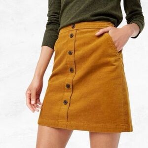 Corduroy Button-Front Skirt